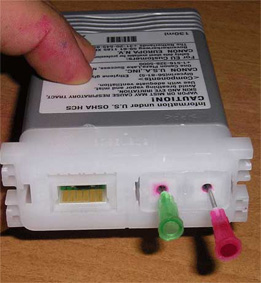 posizionamento aghi di ricarica