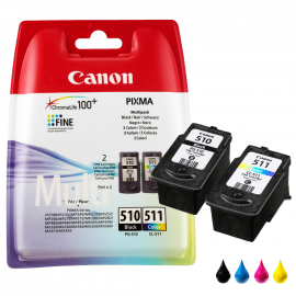 Canon cartuccia originale Nero, Ciano, Magenta, Giallo PG-510 / CL-511 (2970B010)