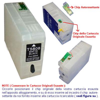 Cartuccia Epson T5808 Nero Matte ricaricabile (C13T580800/T580800) 