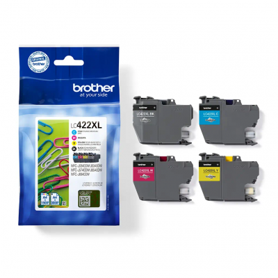 Brother Cartuccia originale Nero Ciano Magenta e Giallo Multipack LC422 alta capacità