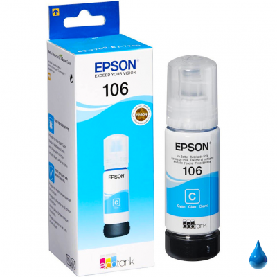 Inchiostro EcoTank Epson 106 Ciano C13T00R240 originale Inchiostro EcoTank Epson 106 Ciano C13T00R240 originale