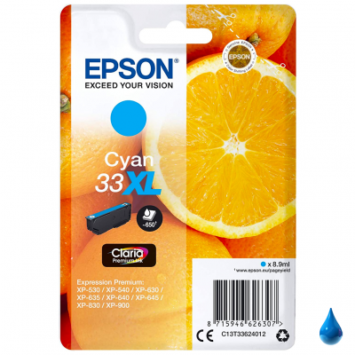 Epson Cartuccia originale Ciano 33XL C13T33624012 T3362 Epson Cartuccia originale Ciano 33XL C13T33624012 T3362