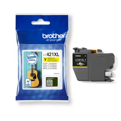 Brother Cartuccia Originale Giallo LC421XLY Alta Capacità Brother Cartuccia Originale Giallo LC421XLY Alta Capacità