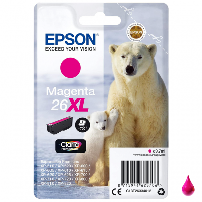 Epson Cartuccia Originale Magenta 26XL C13T26334012 Epson Cartuccia Originale Magenta 26XL C13T26334012