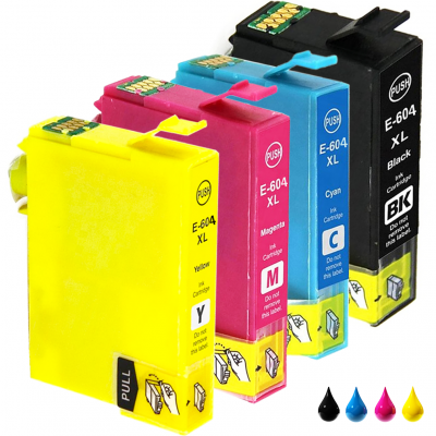 Kit 4 cartucce Epson 604XL C13T10H64010 Nero Ciano Magenta e Giallo compatibili Kit 4 cartucce Epson 604XL C13T10H64010 Nero Ciano Magenta e Giallo compatibili