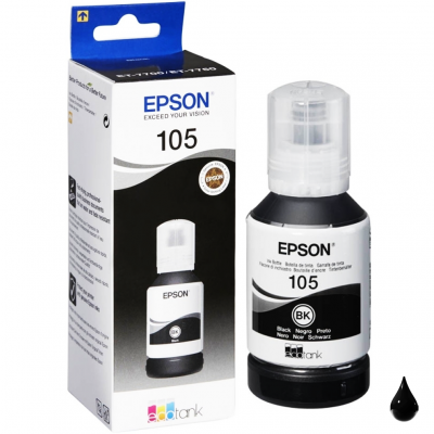 Inchiostro EcoTank Epson 105 Nero C13T00Q140 originale Inchiostro EcoTank Epson 105 Nero C13T00Q140 originale