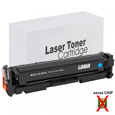 Toner HP 207X W2211X Ciano compatibile alta capacità senza chip Toner HP 207X W2211X Ciano compatibile alta capacità senza chip