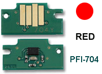 Chip reset cartucce Canon PFI-704RED Red (Rosso) nuovo compatibile (3867B005AA/704RED) 