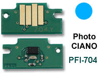 Chip reset cartucce Canon PFI-704PC Ciano Photo nuovo compatibile (3865B005AA/04PC) 