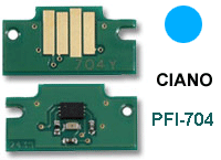 Chip reset cartucce Canon PFI-704C Ciano nuovo compatibile (3862B005AA/704C) 