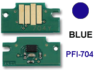 Chip reset cartucce Canon PFI-704B Blue nuovo compatibile (704BLUE/3869B005) 