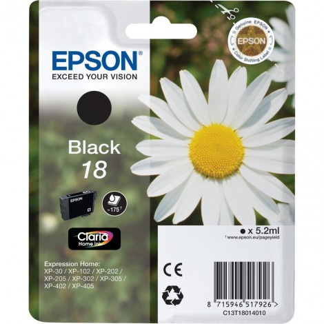 Cartuccia originale Epson 18 (C13T18014012) nero 