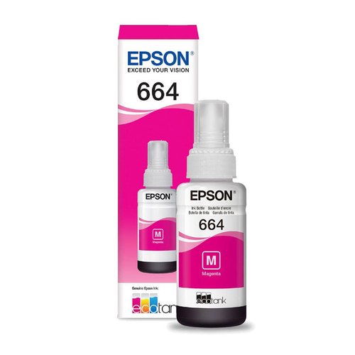 Flacone inchiostro Epson EcoTank 664 Magenta Dye C13T66434A T6643 ORIGINALE 